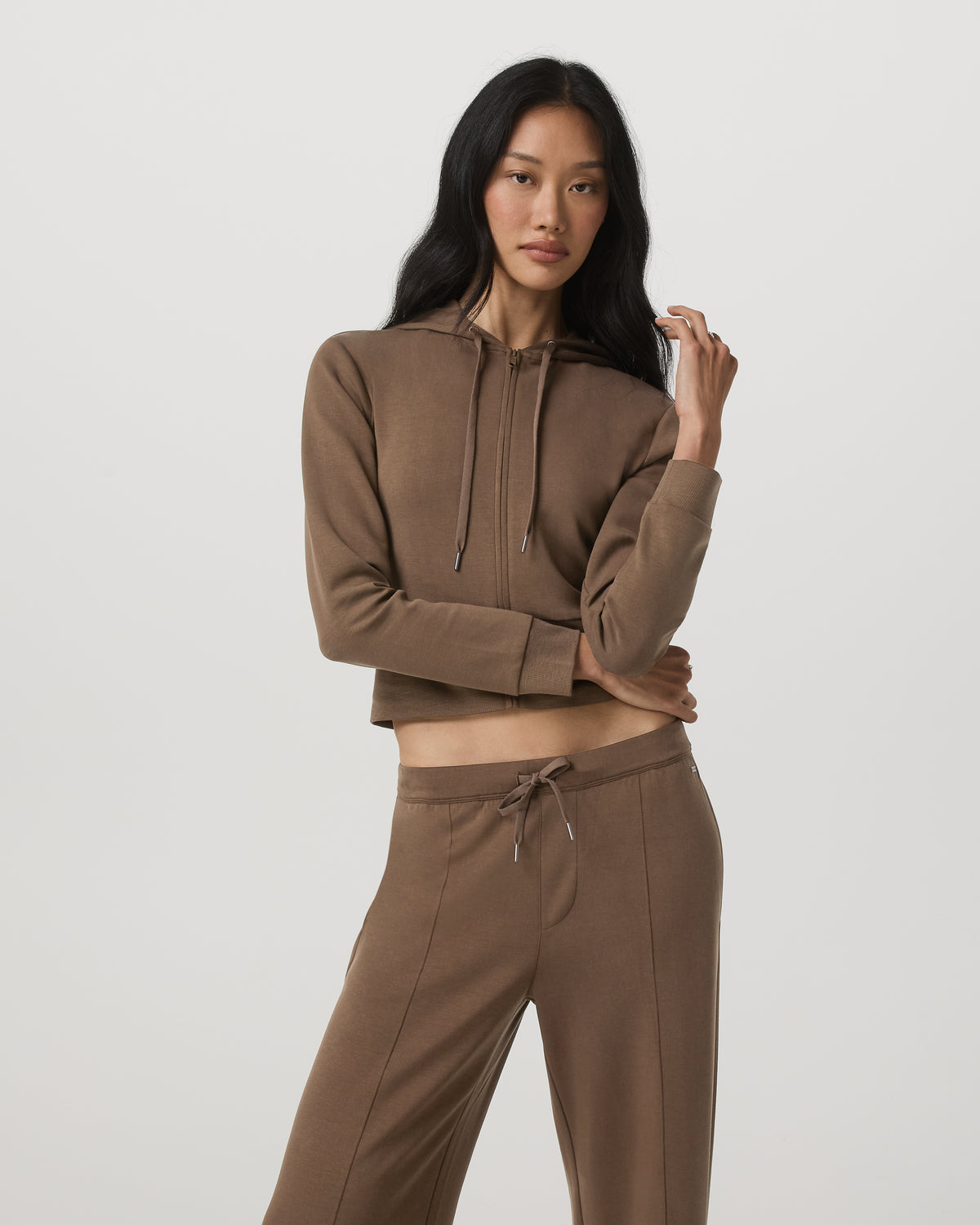 Compose Full Zip Hoodie Women's Espresso Zip-Up Jacket | Vuori outlet - US 6450