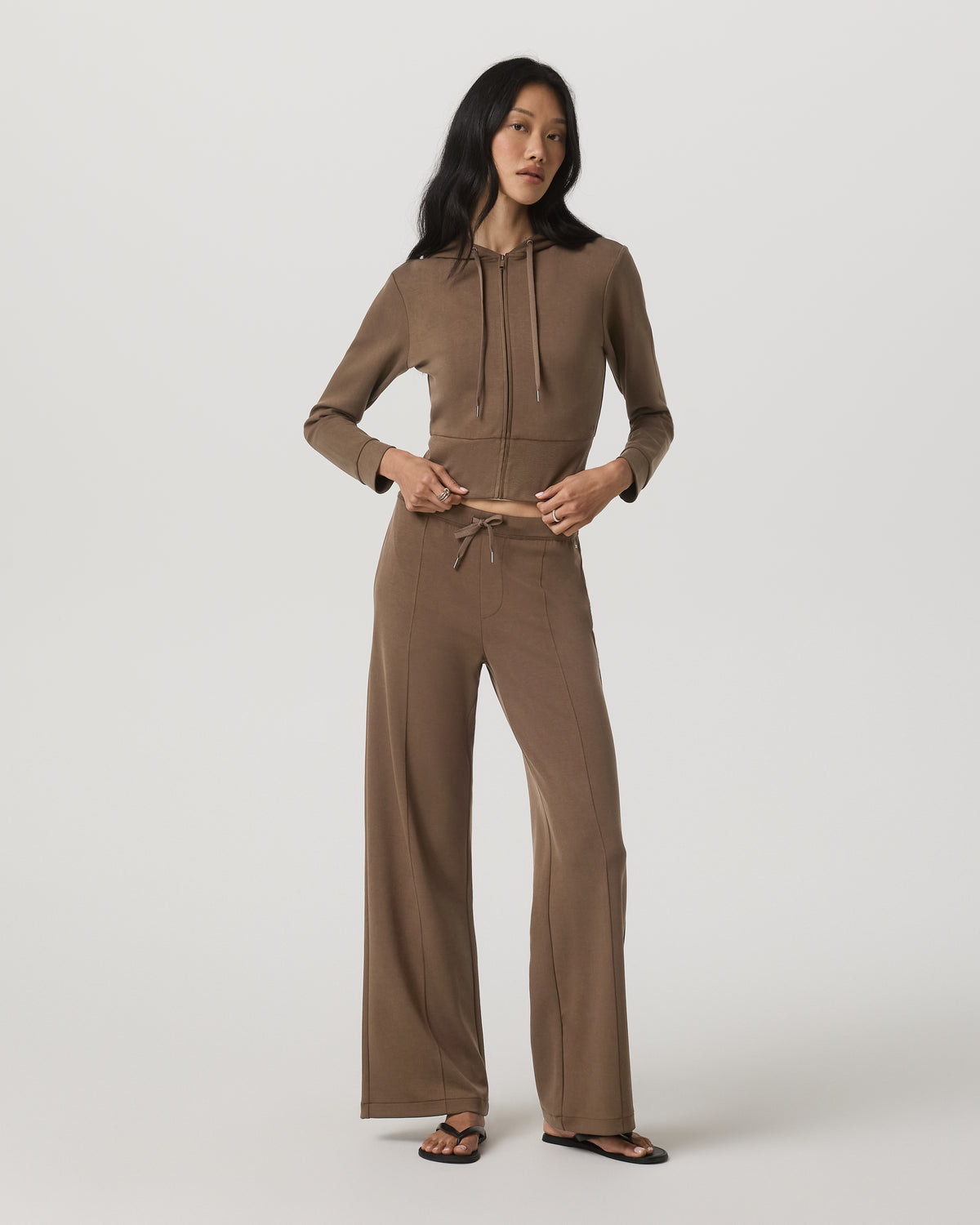 Compose Full Zip Hoodie Women's Espresso Zip-Up Jacket | Vuori outlet - US 6450