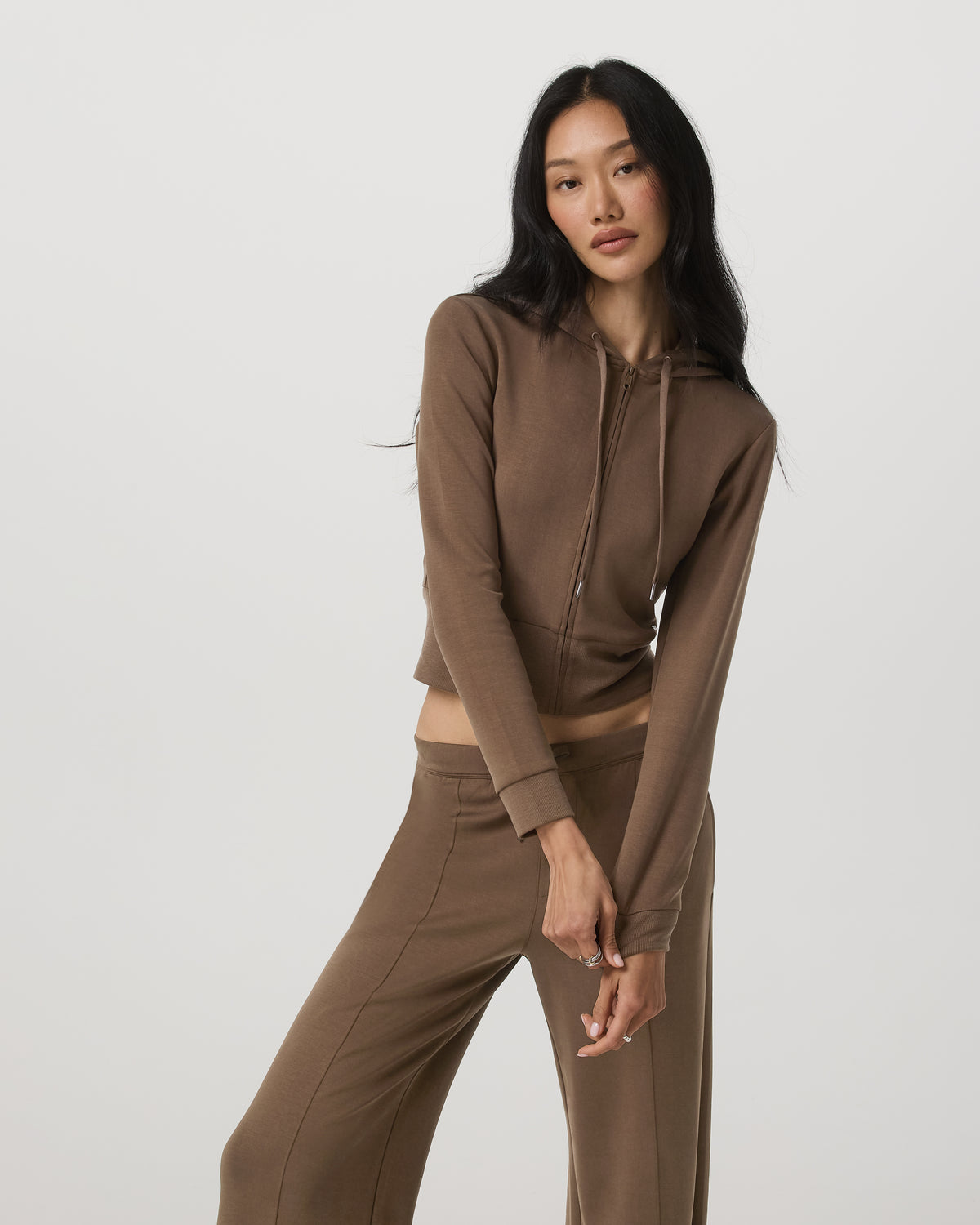 Compose Full Zip Hoodie Women's Espresso Zip-Up Jacket | Vuori outlet - US 6450