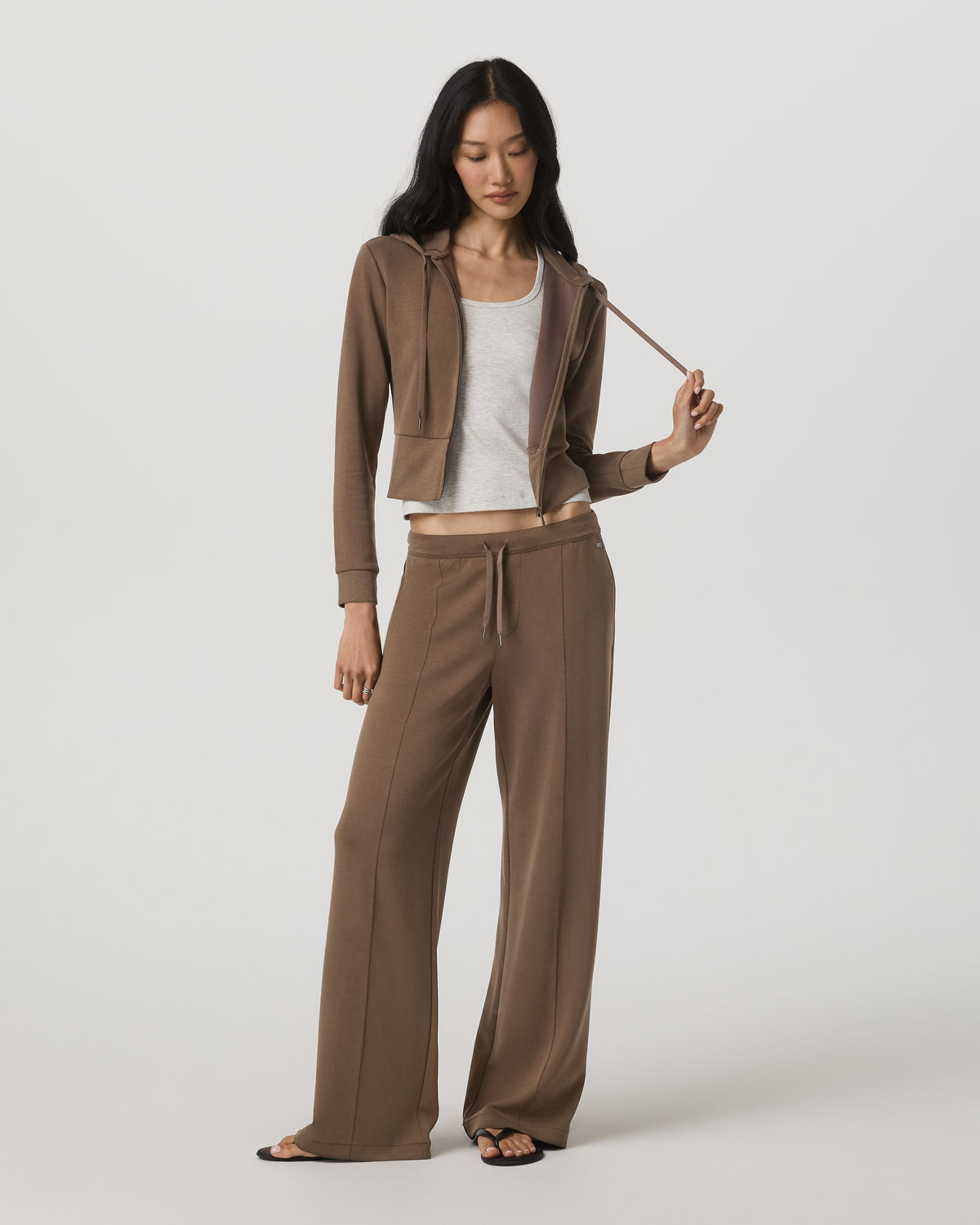 Compose Full Zip Hoodie Women's Espresso Zip-Up Jacket | Vuori outlet - US 6450