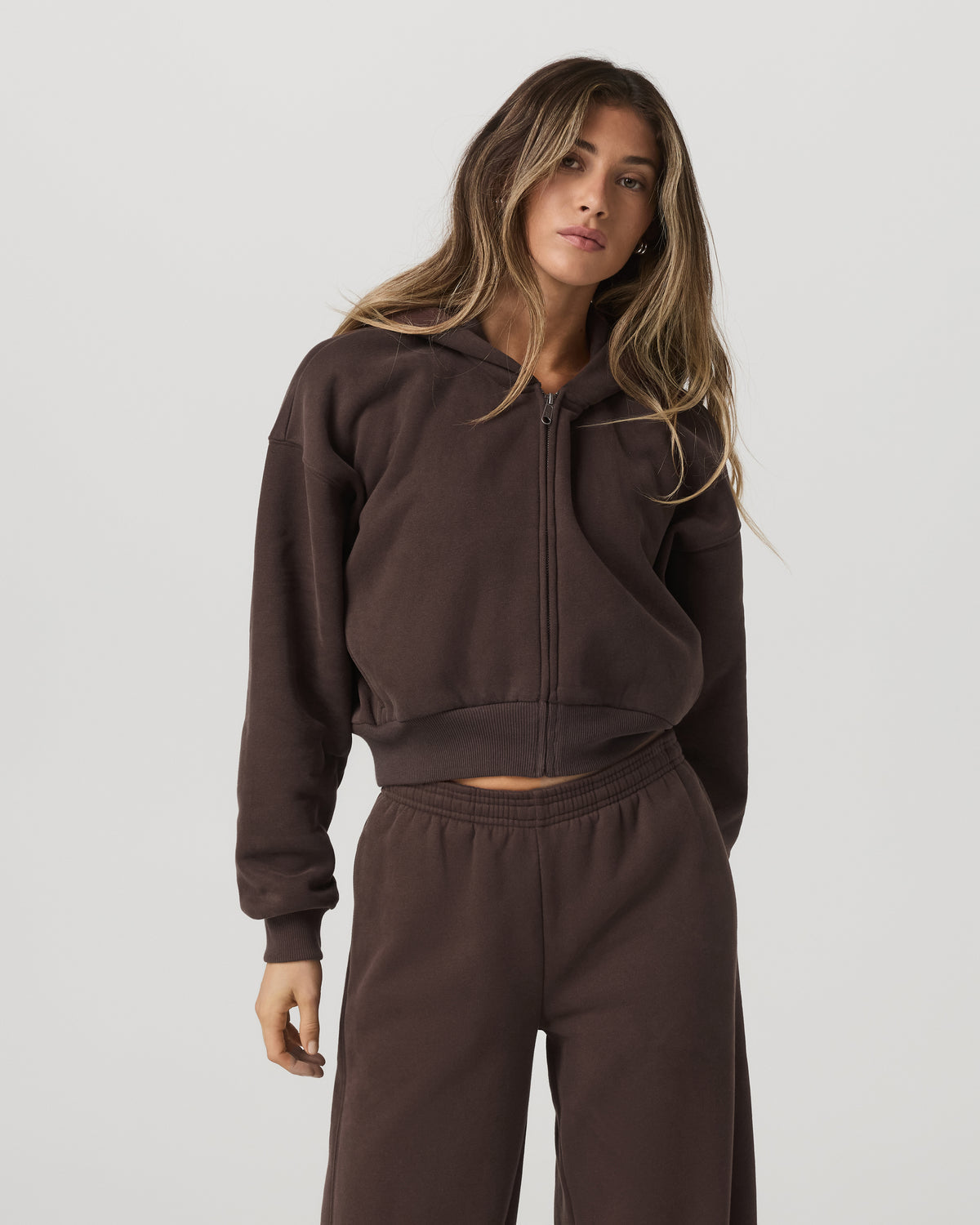 Restore Mini Full Zip Hoodie Women's Java Jacket | Vuori onsale - US 8032