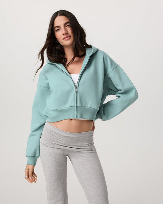 Restore Mini Full Zip Hoodie Women's Sea Spray Jacket | Vuori for sale - US 6527
