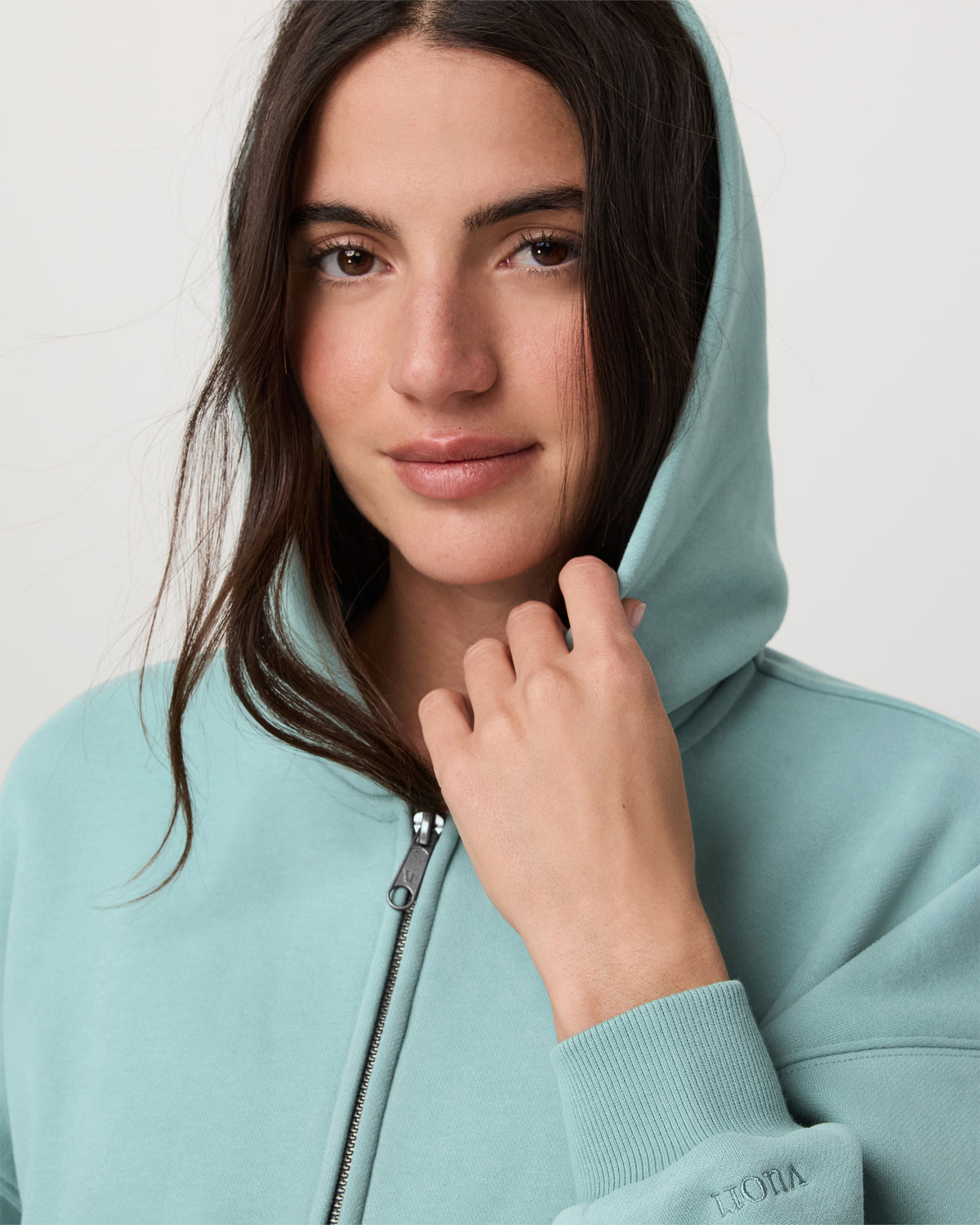 Restore Mini Full Zip Hoodie Women's Sea Spray Jacket | Vuori for sale - US 6527