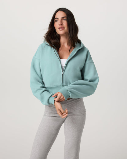Restore Mini Full Zip Hoodie Women's Sea Spray Jacket | Vuori for sale - US 6527