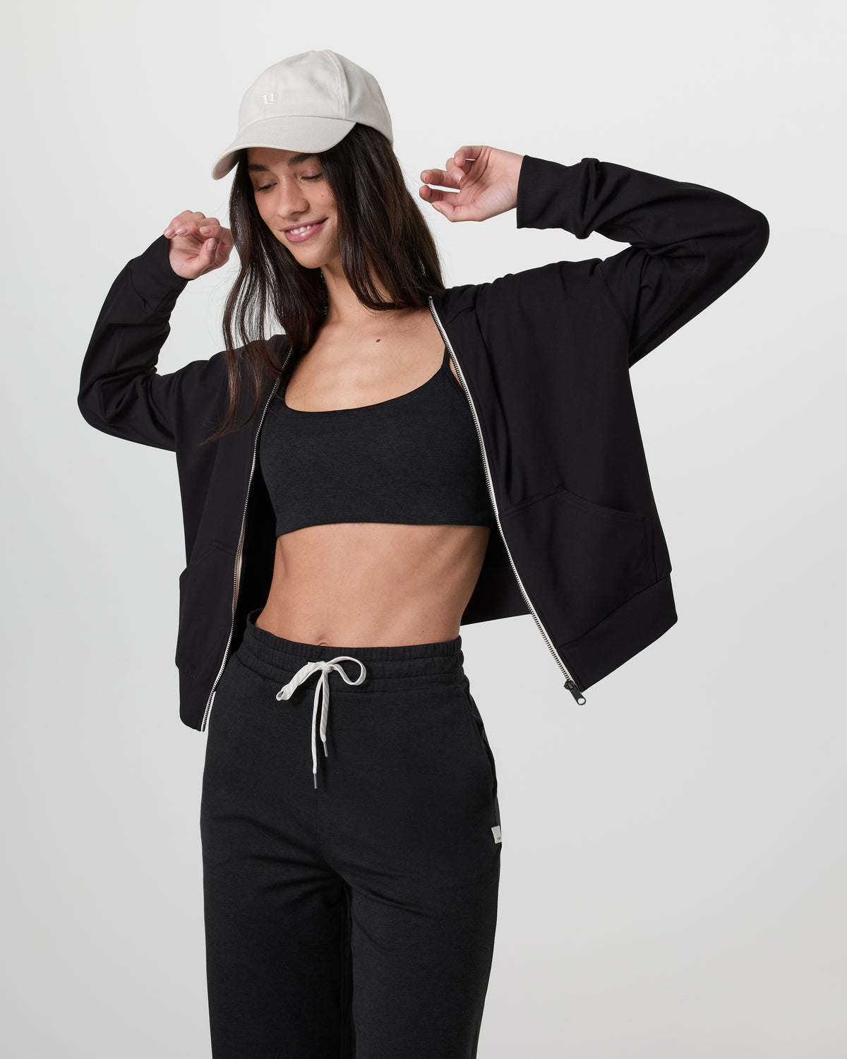 Halo Modern Full Zip Hoodie Solid Black | Vuori sale - US 6503