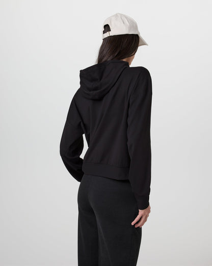 Halo Modern Full Zip Hoodie Solid Black | Vuori sale - US 6503