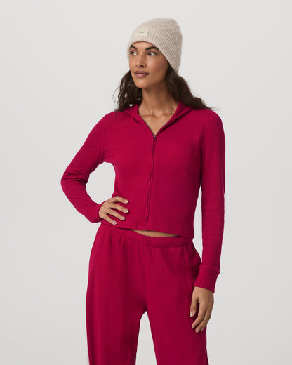 Waffle Full Zip Hoodie Women's Strawberry Hoodie | Vuori sale - US 6647