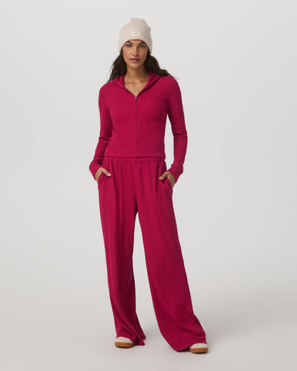 Waffle Full Zip Hoodie Women's Strawberry Hoodie | Vuori sale - US 6647