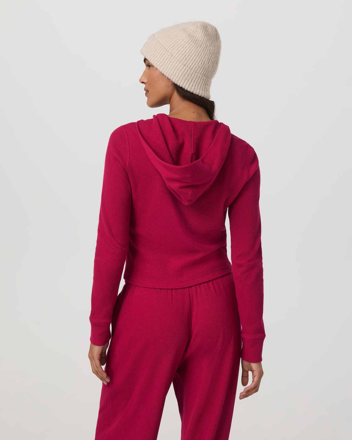 Waffle Full Zip Hoodie Women's Strawberry Hoodie | Vuori sale - US 6647
