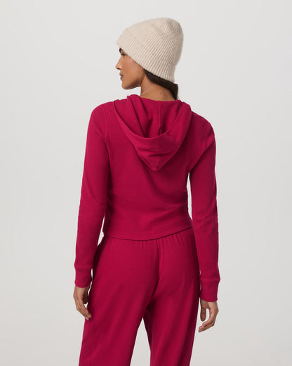 Waffle Full Zip Hoodie Women's Strawberry Hoodie | Vuori sale - US 6647