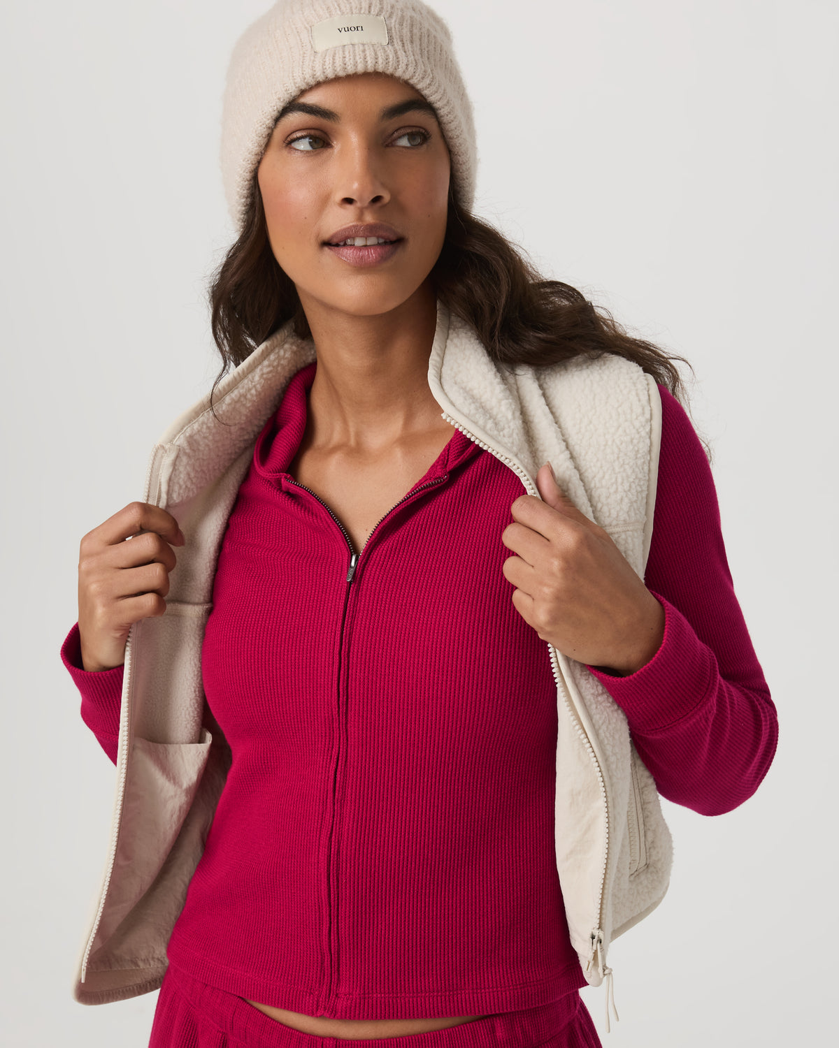 Waffle Full Zip Hoodie Women's Strawberry Hoodie | Vuori sale - US 6647