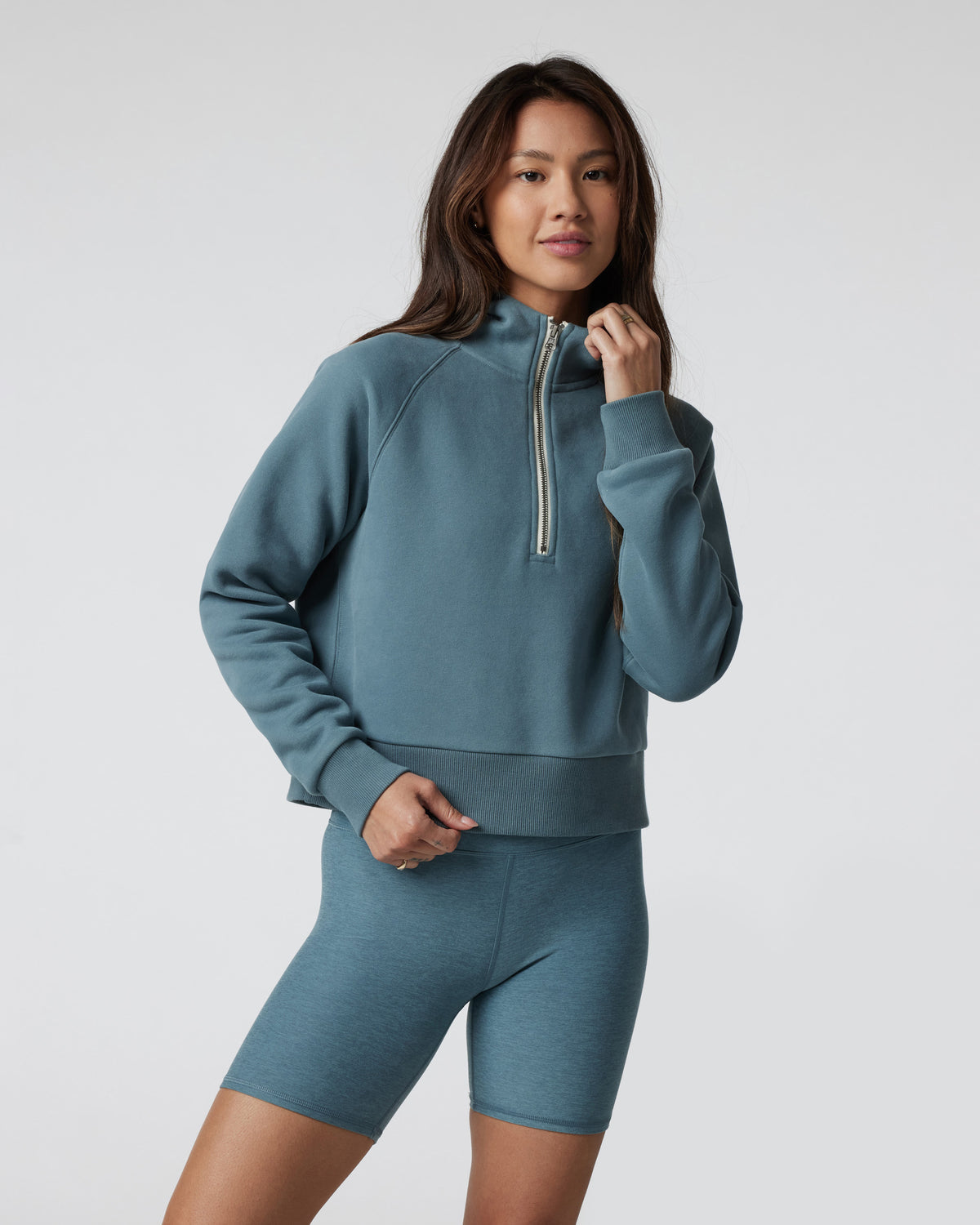 Restore Half Zip Hoodie Women's Smoke Blue Hoodie | Vuori onsale - US 9221