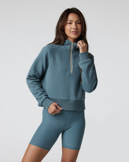 Restore Half Zip Hoodie Women's Smoke Blue Hoodie | Vuori onsale - US 9221