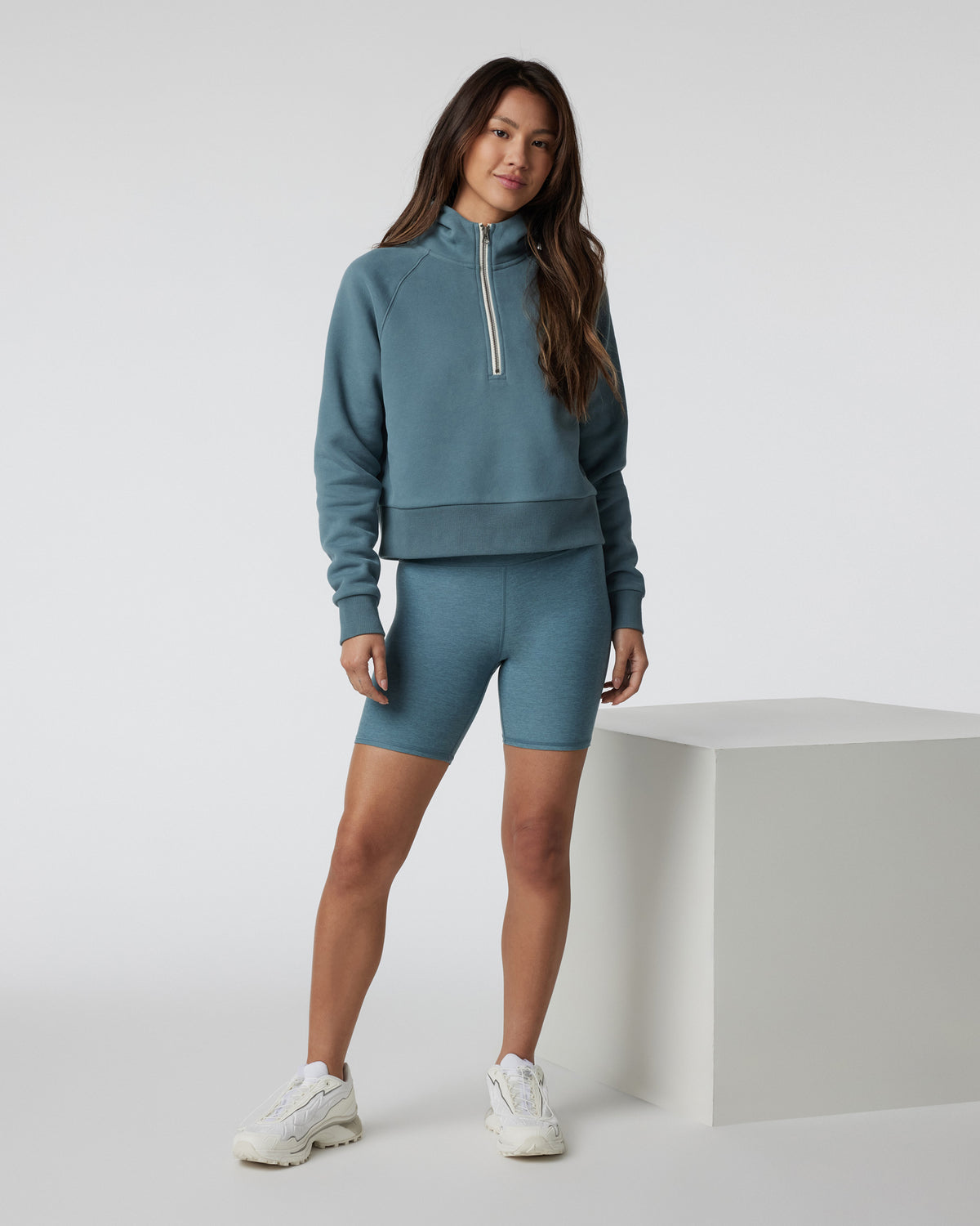 Restore Half Zip Hoodie Women's Smoke Blue Hoodie | Vuori onsale - US 9221