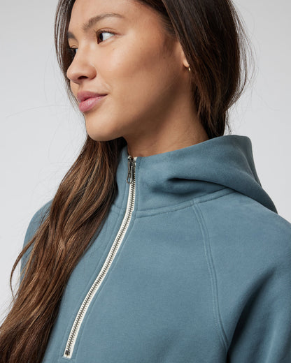 Restore Half Zip Hoodie Women's Smoke Blue Hoodie | Vuori onsale - US 9221