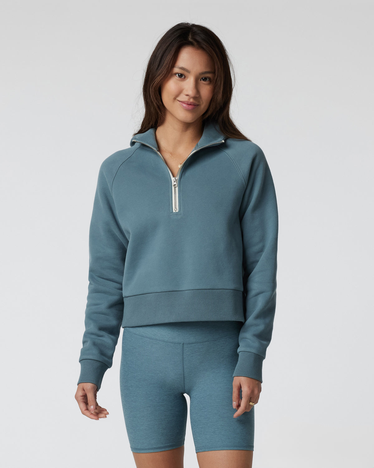 Restore Half Zip Hoodie Women's Smoke Blue Hoodie | Vuori onsale - US 9221