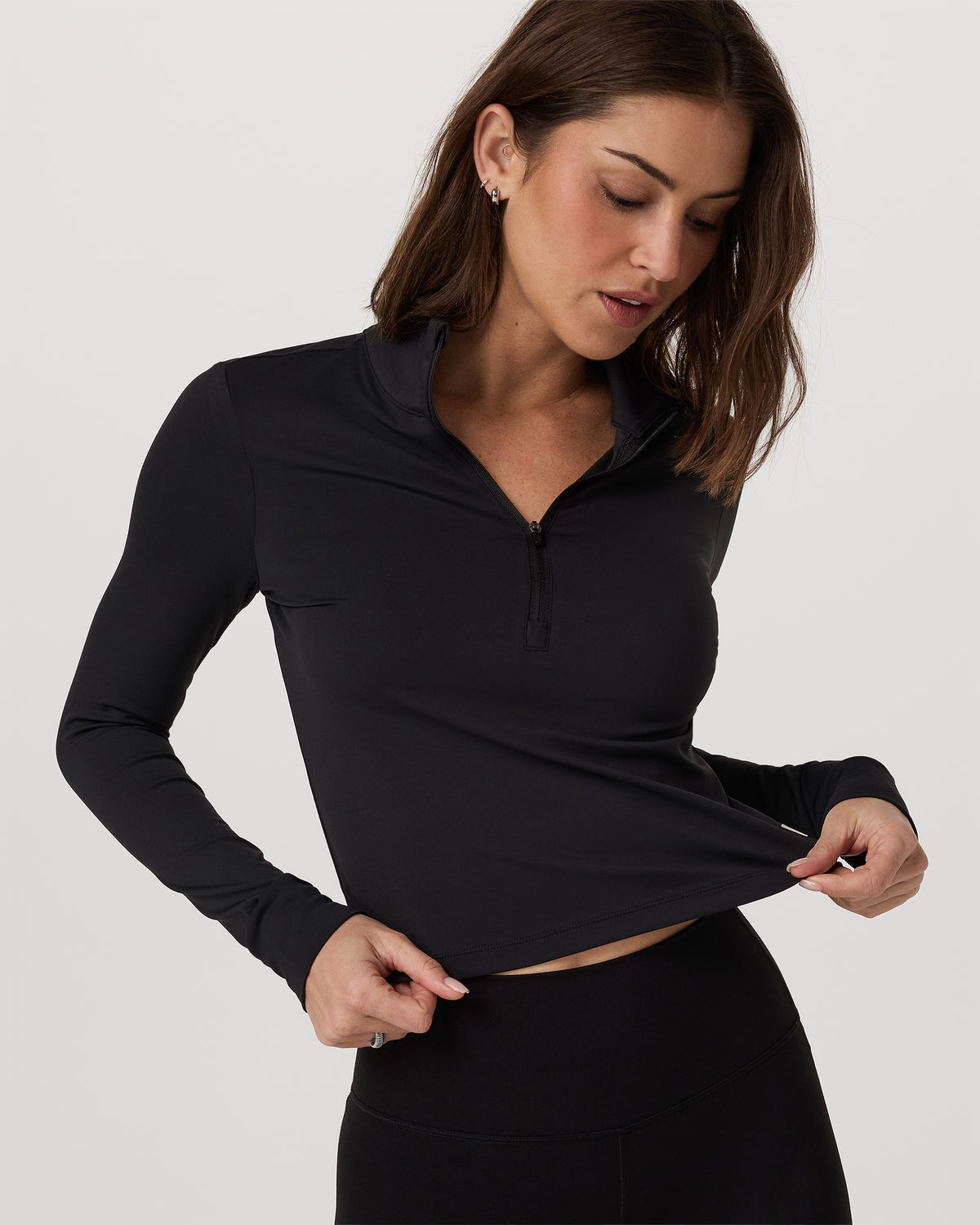 Studio Half Zip Women's Black Workout Jacket | Vuori for sale - US 6171