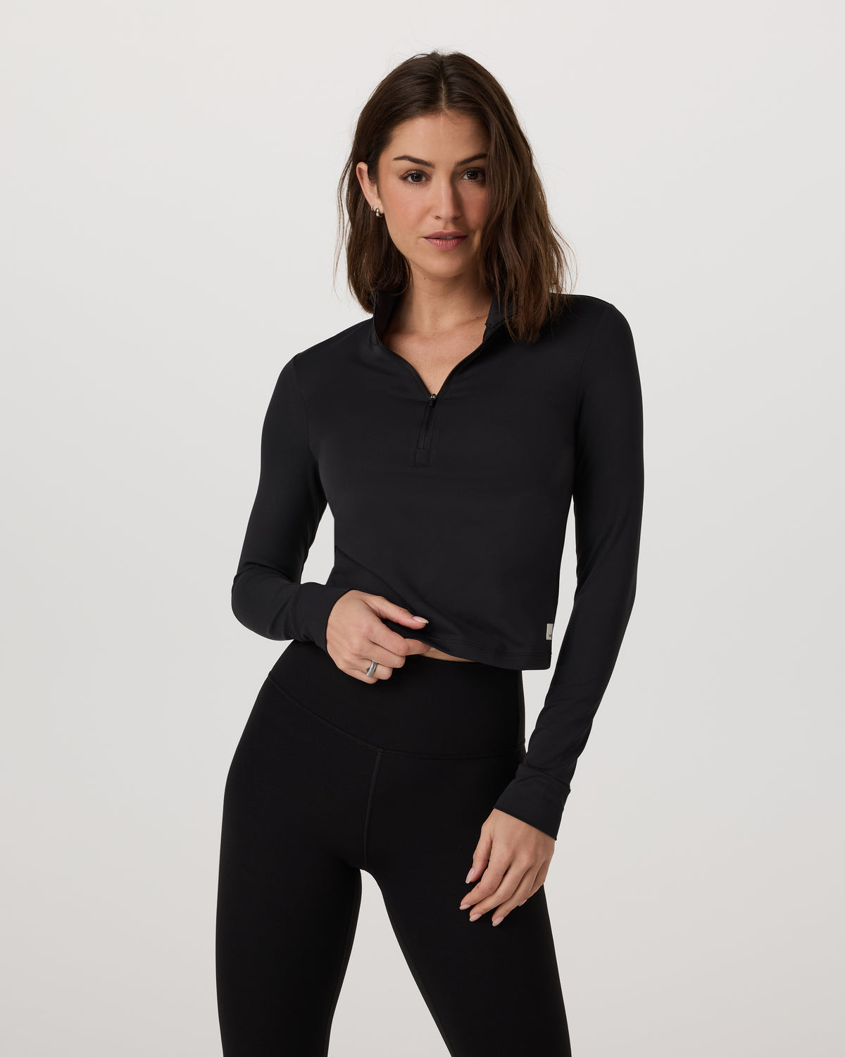 Studio Half Zip Women's Black Workout Jacket | Vuori for sale - US 6171