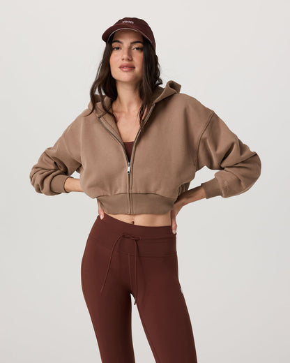 Restore Mini Full Zip Hoodie Women's Nutmeg Jacket | Vuori discount - US 5772