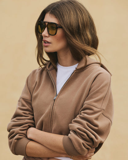Restore Mini Full Zip Hoodie Women's Nutmeg Jacket | Vuori discount - US 5772