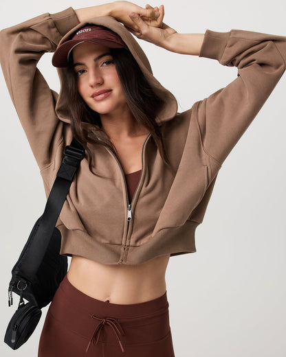 Restore Mini Full Zip Hoodie Women's Nutmeg Jacket | Vuori discount - US 5772
