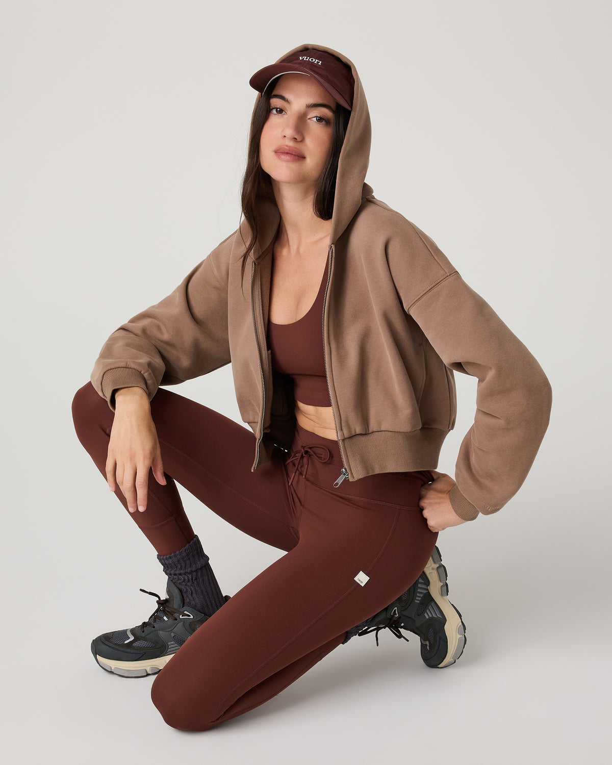 Restore Mini Full Zip Hoodie Women's Nutmeg Jacket | Vuori discount - US 5772