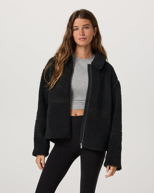 Lou Full Zip Jacket Women's Black Fleece Jacket | Vuori shop - US 1331