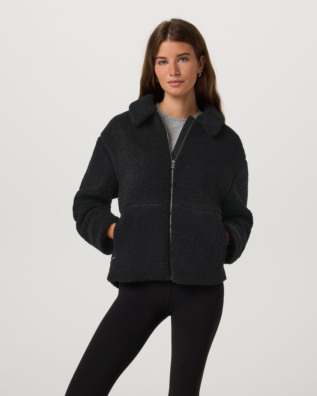 Lou Full Zip Jacket Women's Black Fleece Jacket | Vuori shop - US 1331