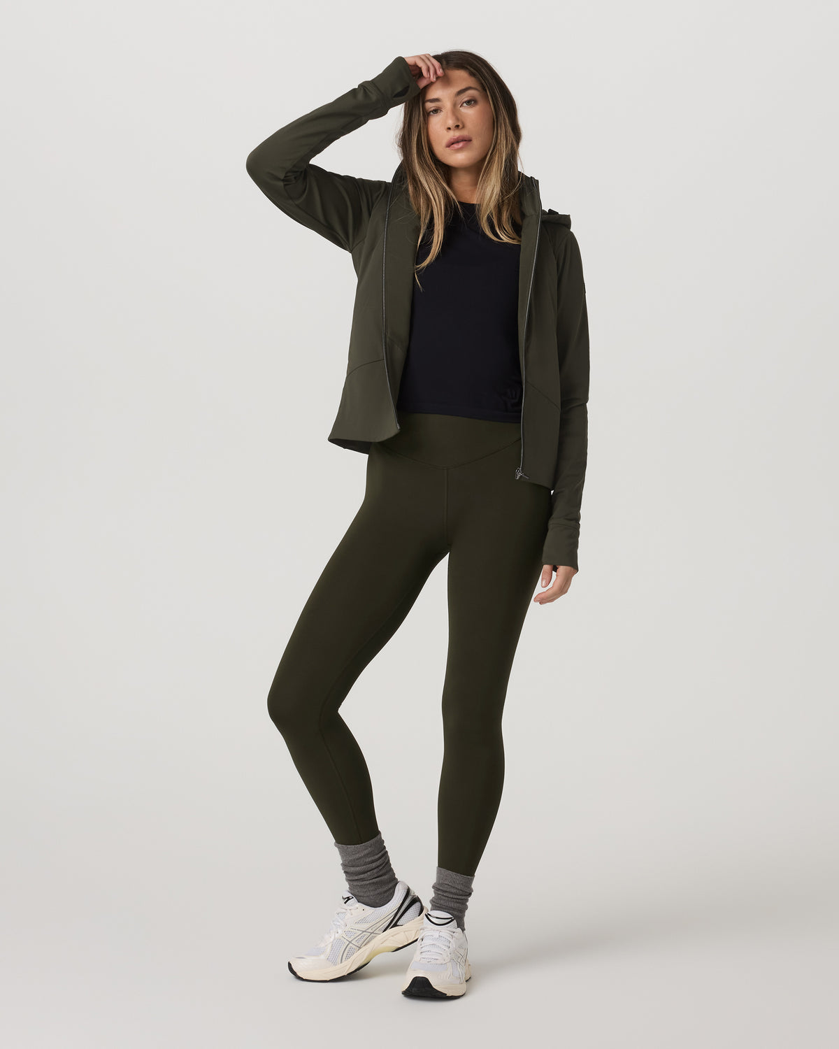 Chilled Out Full Zip Women's Olive Training Jacket | Vuori for sale - US 7638