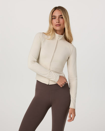 Vuori AllTheFeels™ Full Zip Women's Bone Fitness Jacket | Vuori online - US 6912