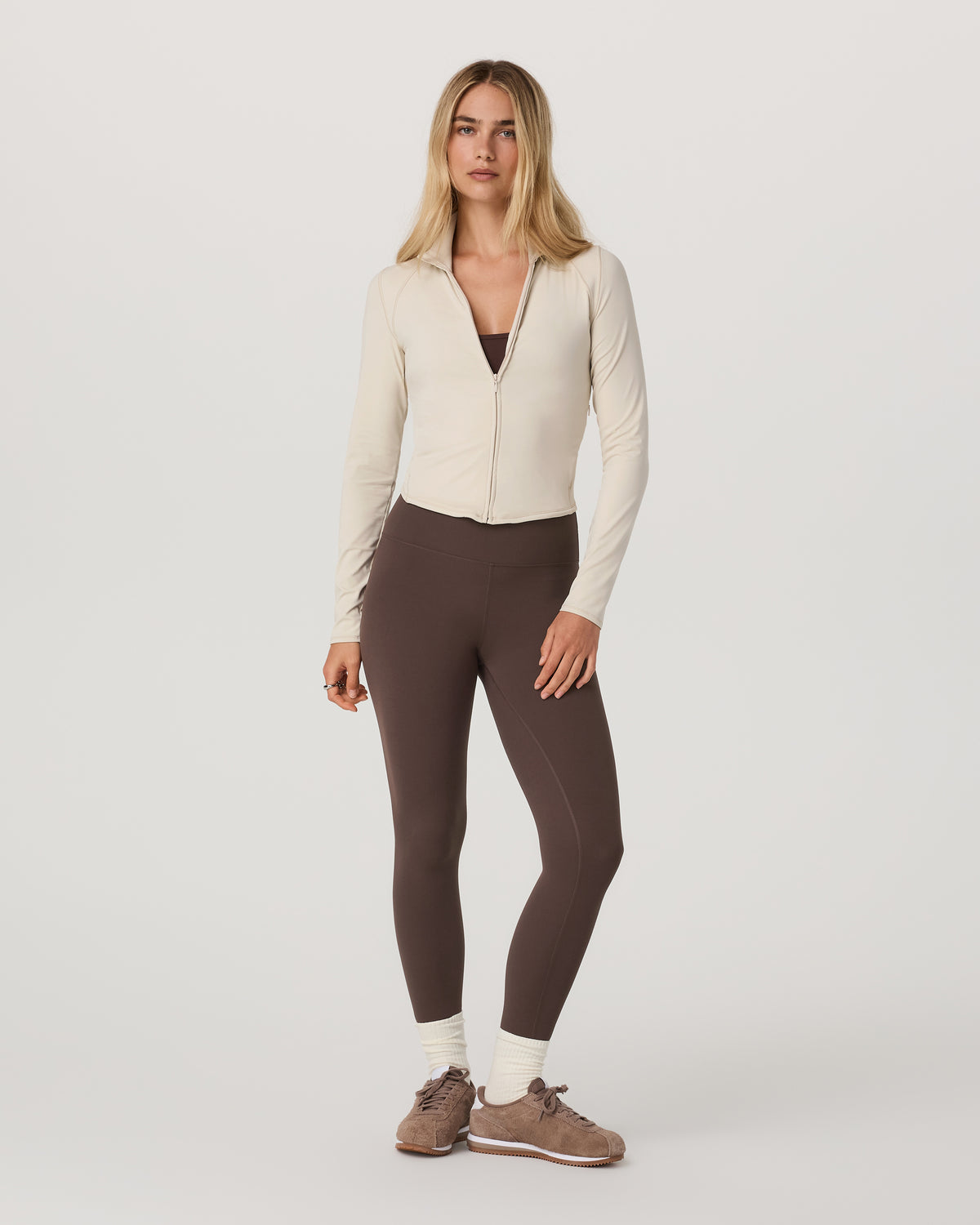 Vuori AllTheFeels™ Full Zip Women's Bone Fitness Jacket | Vuori online - US 6912
