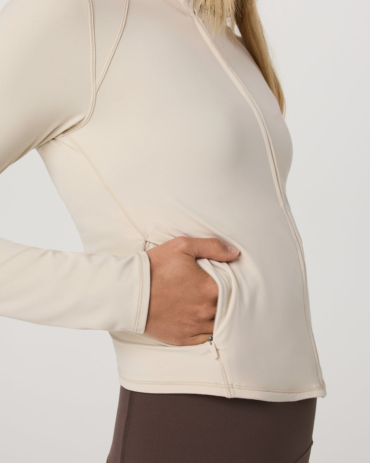 Vuori AllTheFeels™ Full Zip Women's Bone Fitness Jacket | Vuori online - US 6912