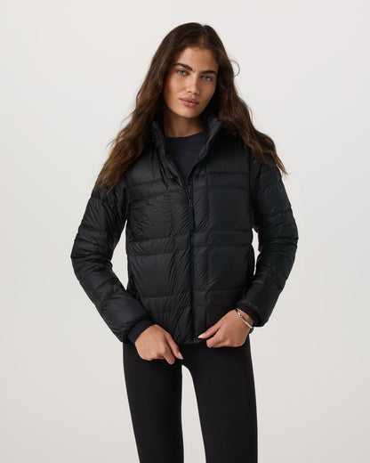 Women's Coordinate Packable Down Jacket Black Zip Up | Vuori for sale - US 5365