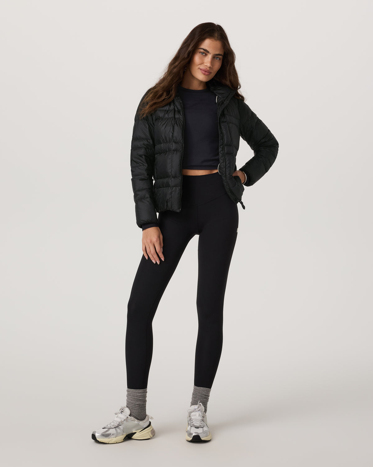 Women's Coordinate Packable Down Jacket Black Zip Up | Vuori for sale - US 5365