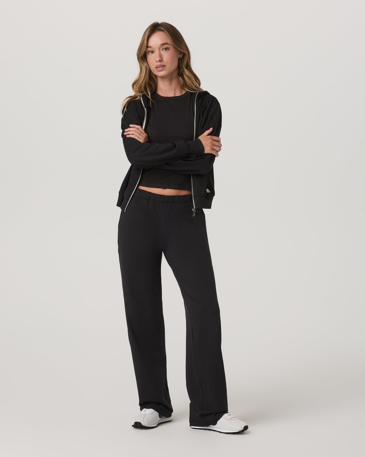 Halo Straight Leg Pant Women's Solid Black Pants | Vuori onsale - US 3169