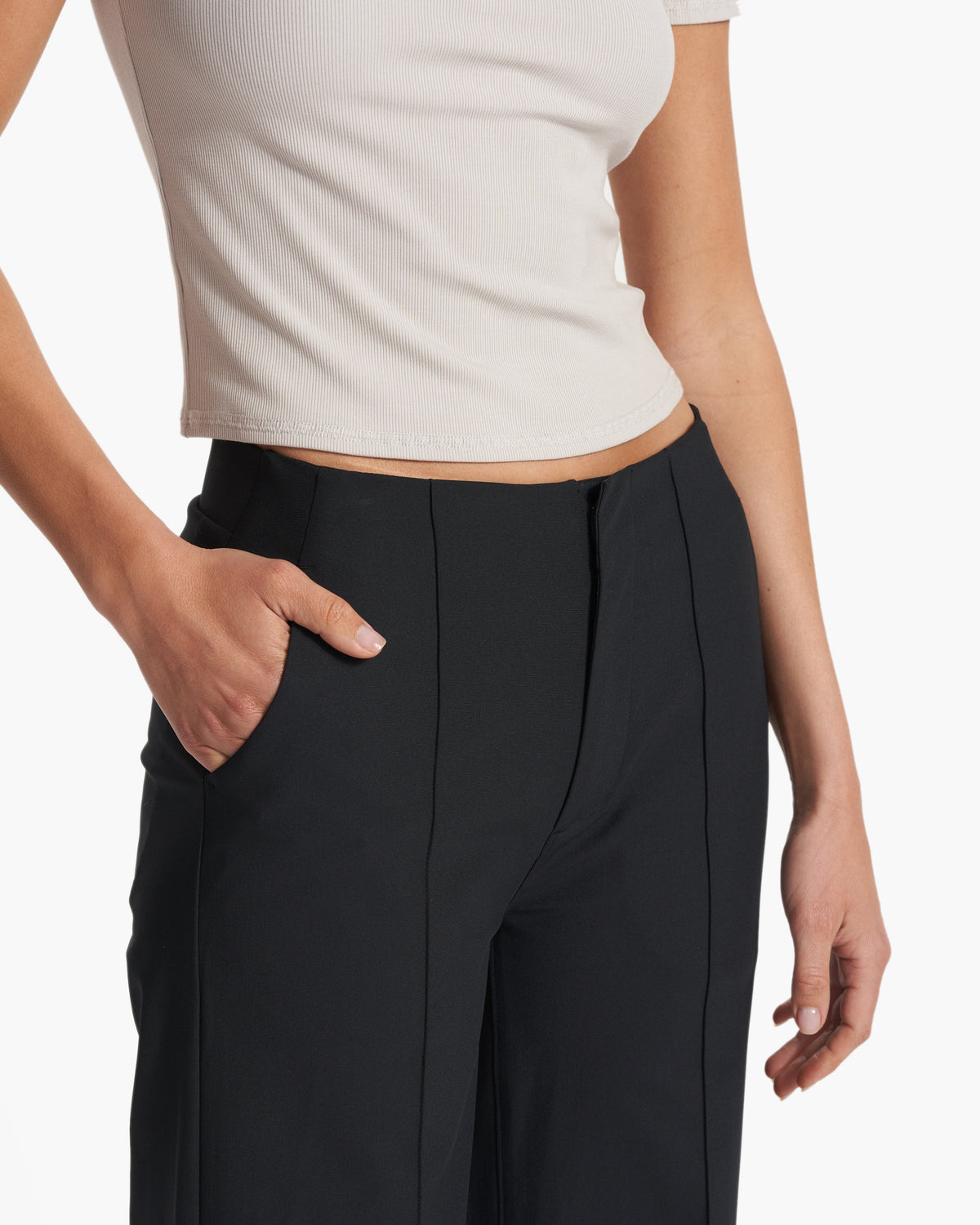 Women's Meta Wideleg Black Tailored Pants | Vuori for sale - US 9899
