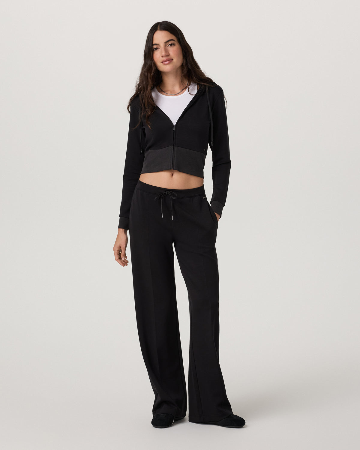 Compose Wideleg Pant Women's Black Mid-High Rise Pant | Vuori sale - US 4537