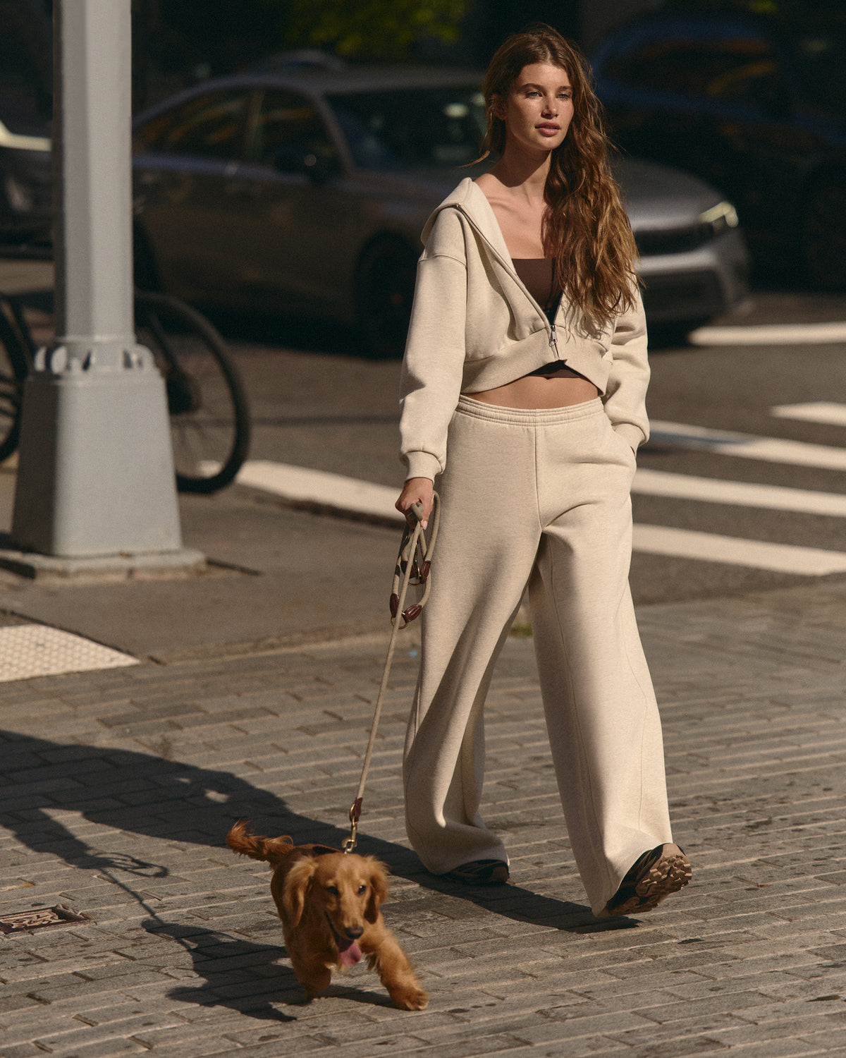 Women's Restore Ultra Wideleg Sweatpant Bone Heather | Vuori outlet - US 3871