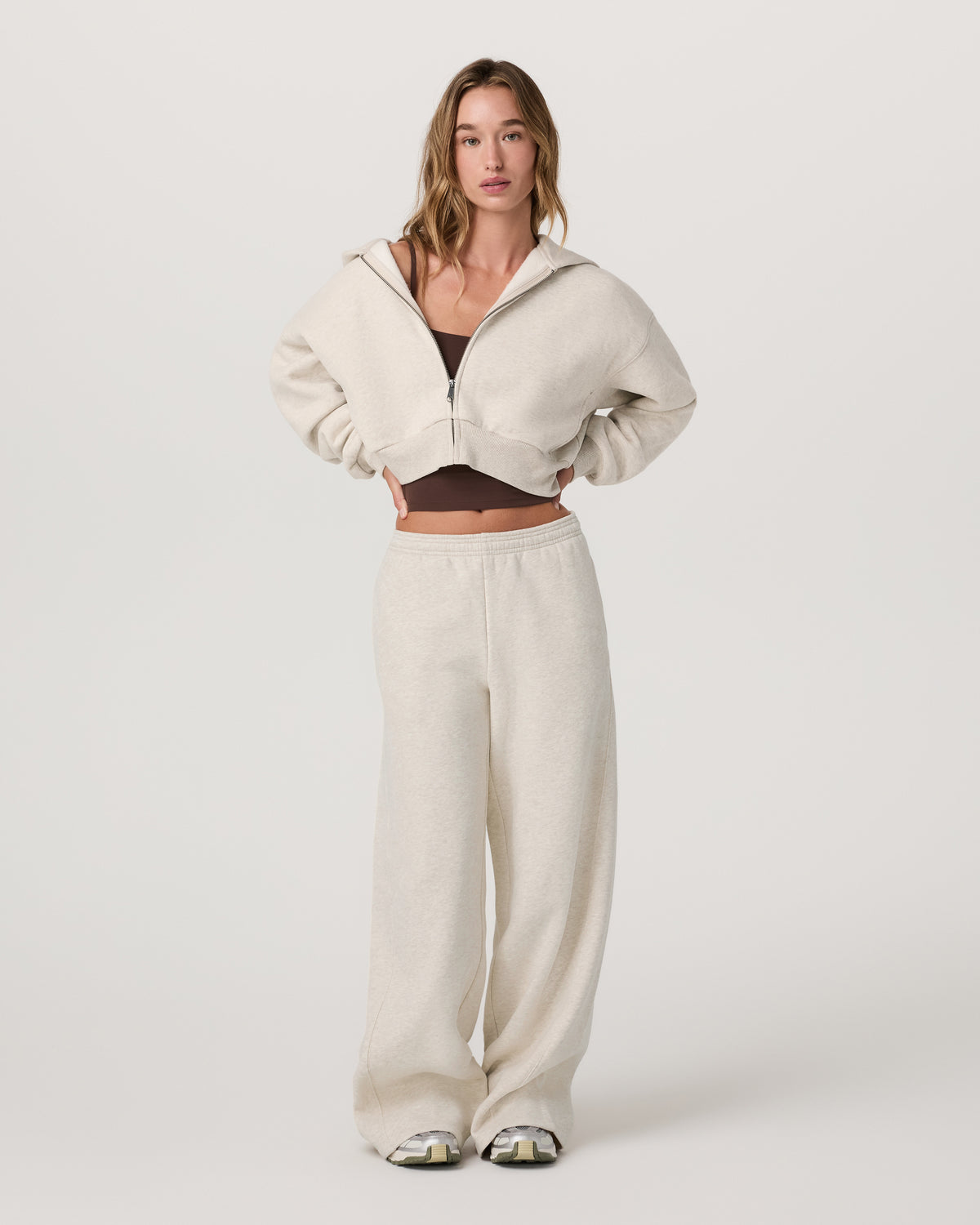 Women's Restore Ultra Wideleg Sweatpant Bone Heather | Vuori outlet - US 3871