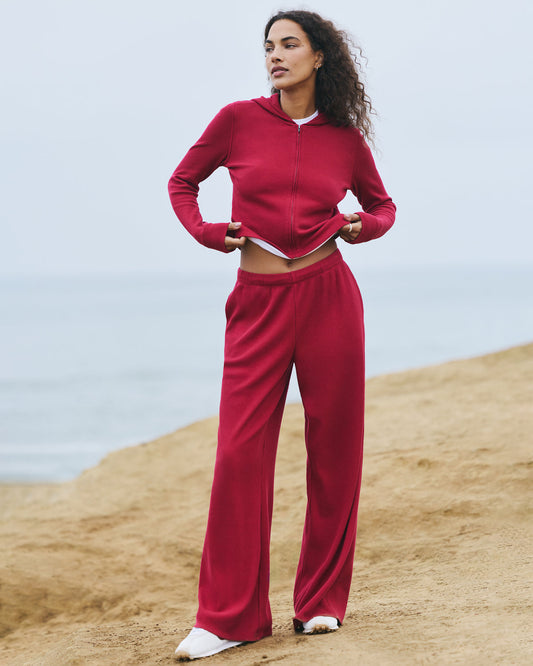 Waffle Wideleg Pant Women's Strawberry Waffle Knit Pant | Vuori discount - US 5754