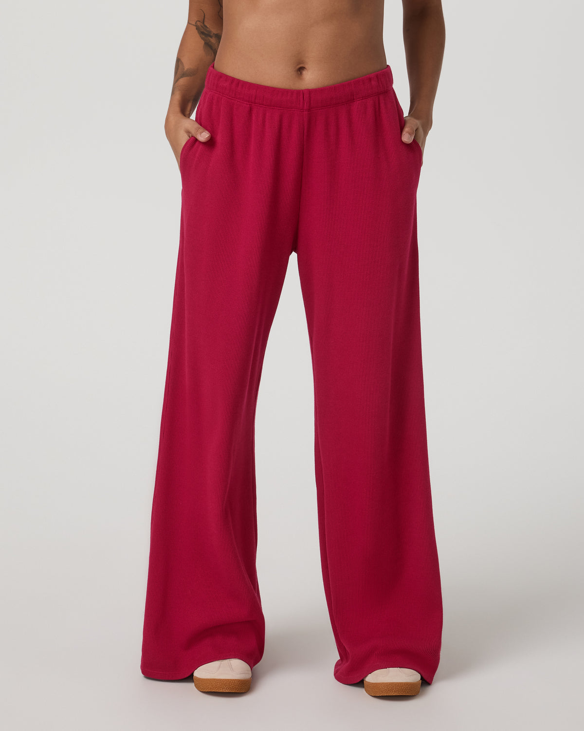 Waffle Wideleg Pant Women's Strawberry Waffle Knit Pant | Vuori discount - US 5754