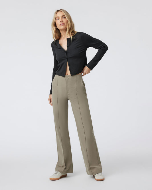 Womens Meta Wideleg Taupe Tailored Pants | Vuori outlet - US 5015