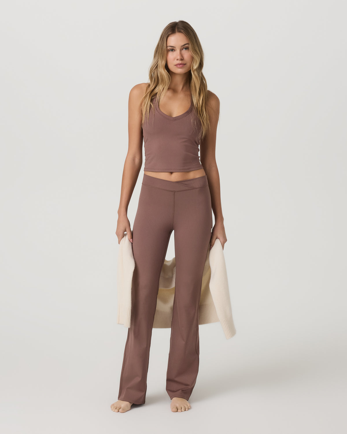 Inversion Rib Slim Flare Women's Sable Slim Flare Leggings | Vuori outlet - US 6329