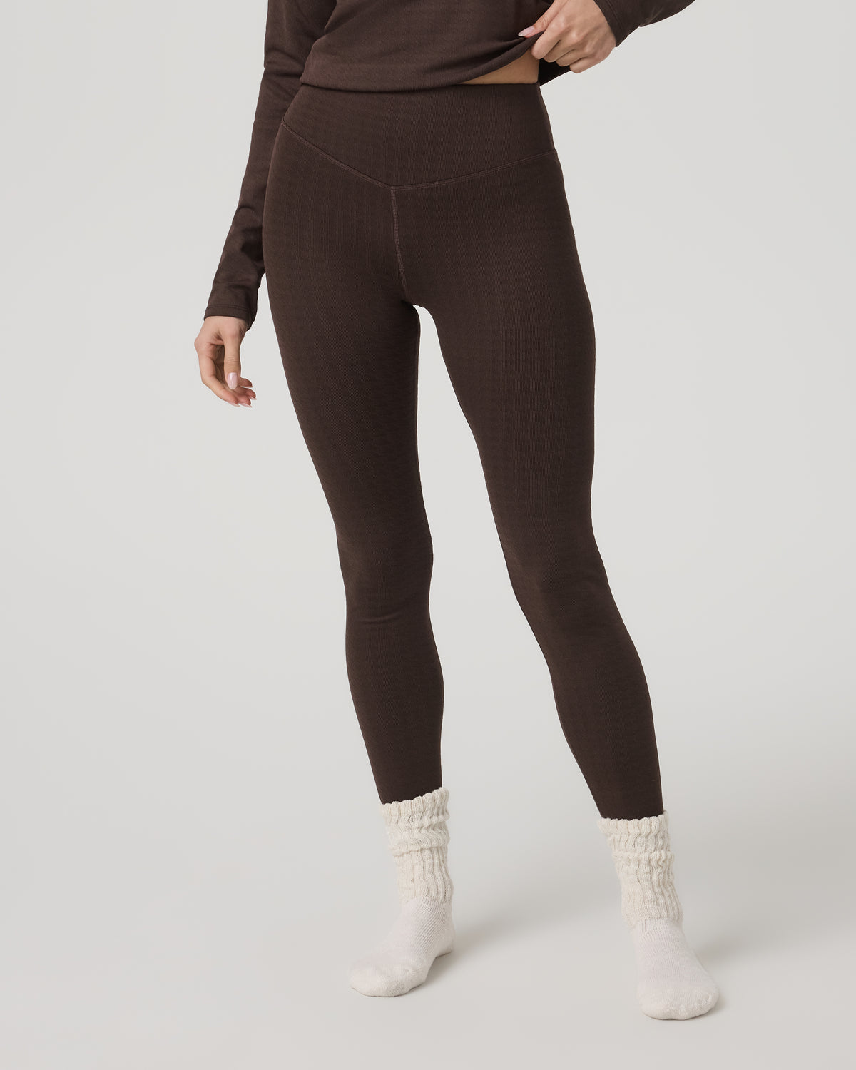 Women's Textured Chilled Out Legging Java Houndstooth | Vuori outlet - US 2501