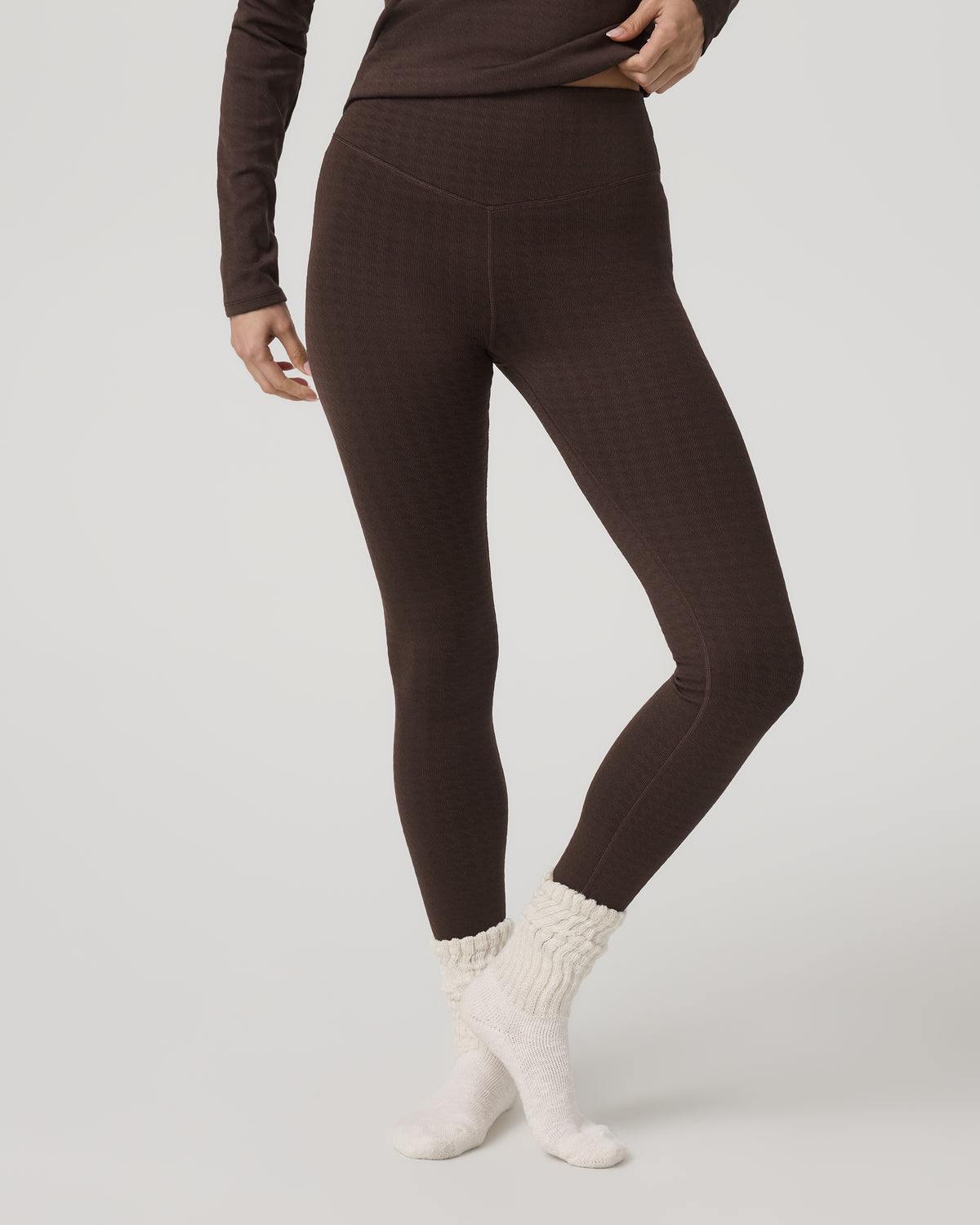 Women's Textured Chilled Out Legging Java Houndstooth | Vuori outlet - US 2501