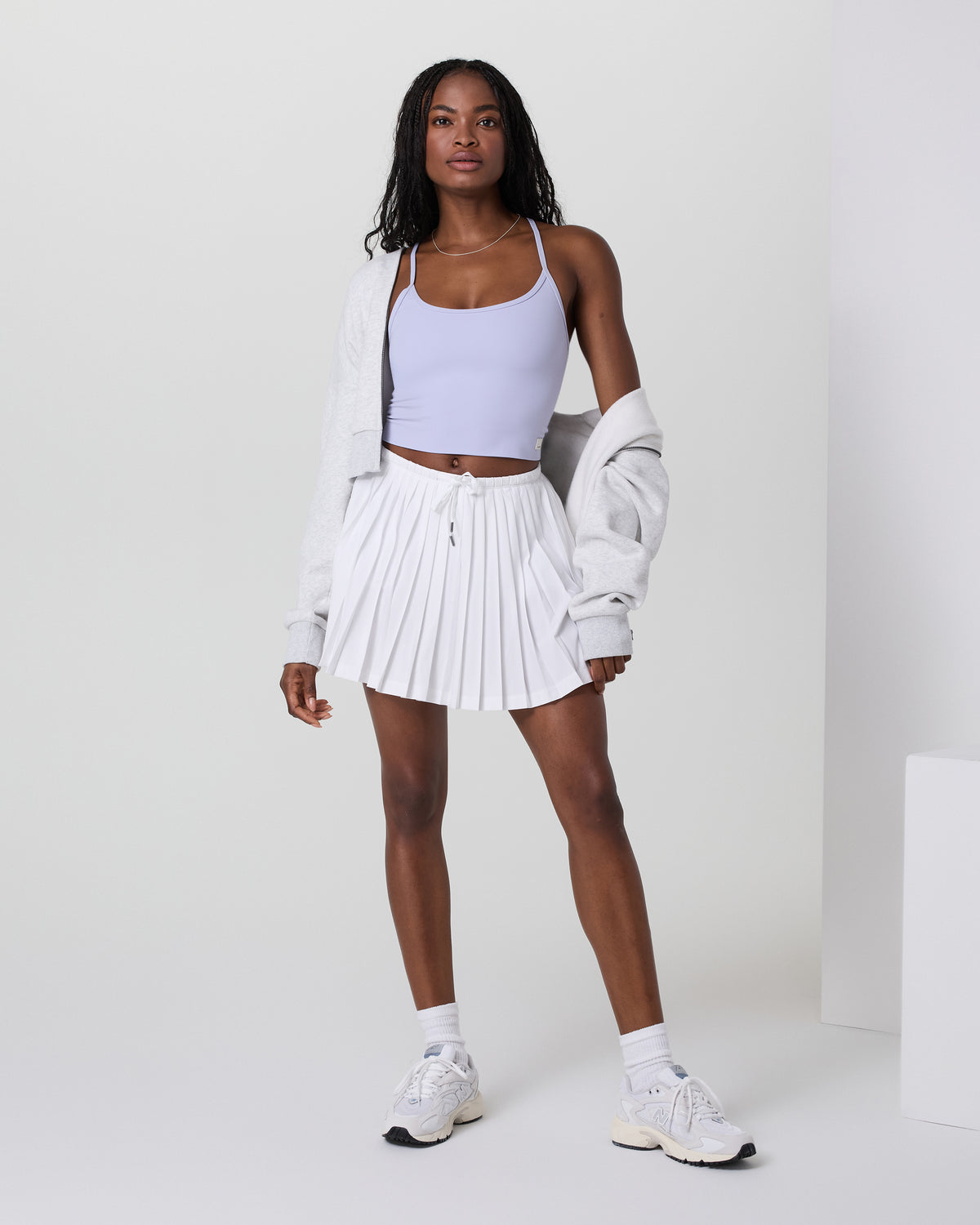 Clementine Pleated Skirt 15" White | Vuori outlet - US 8817