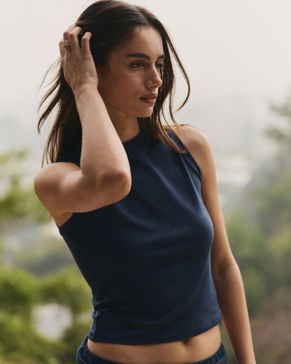 Halo Muscle Tank Women's Blue Coast Heather Tank Top | Vuori sale - US 1734