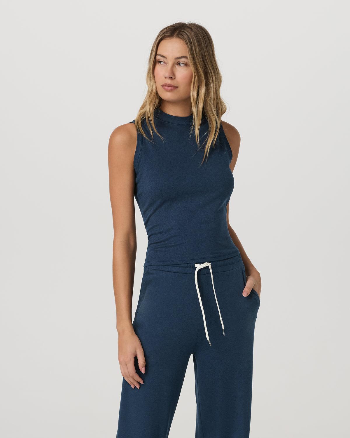 Halo Muscle Tank Women's Blue Coast Heather Tank Top | Vuori sale - US 1734