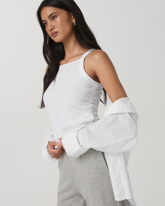 Pose Cooper Tank Women's White Square Neck Tank Top | Vuori online - US 9667