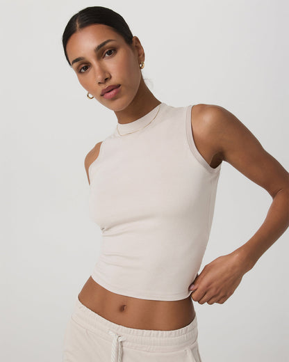 Halo Muscle Tank Women's Ecru Heather Tank Top | Vuori outlet - US 8718